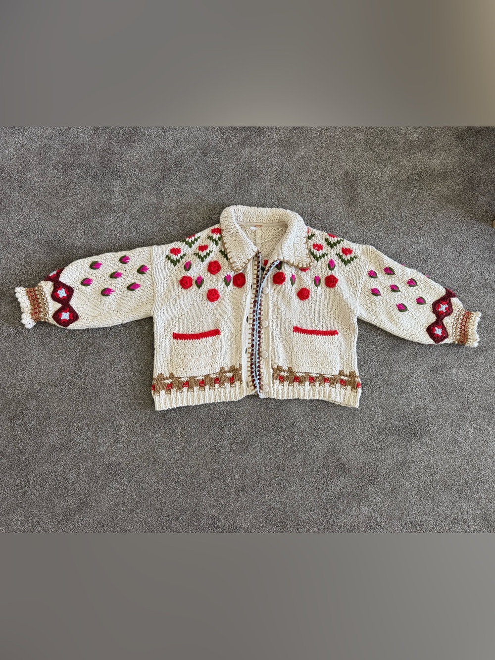 Free people rosebud oversized cardigan sz M - Picture 4 of 8